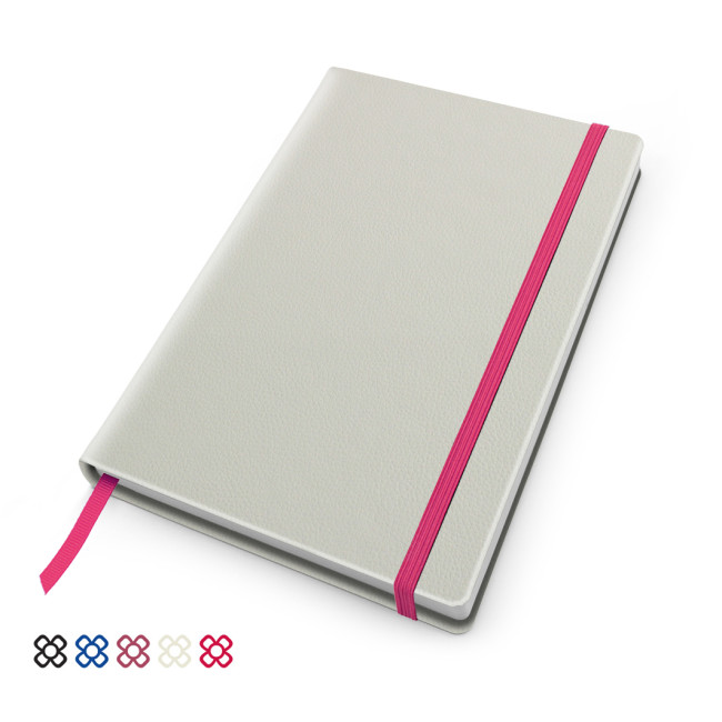 Promotional A5 Casebound Notebook With Elastic Strap In Recycled Como - Image 2