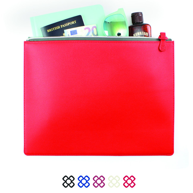 Promotional Colours Large Zipped Pouch In Recycled Como - Image 2