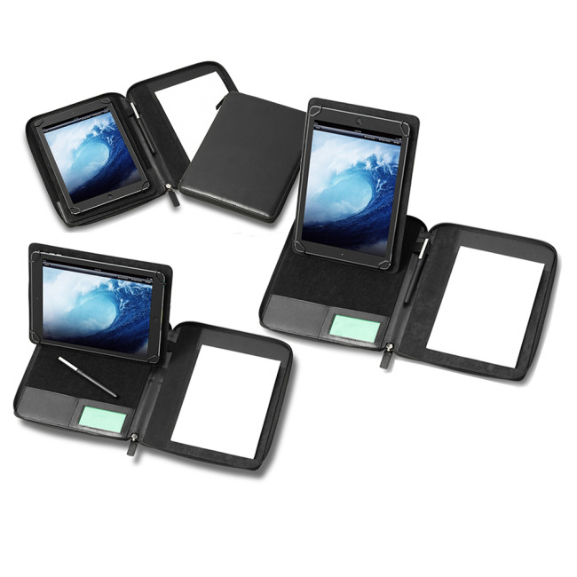 Promotional A5 Zipped Tablet Holder With a Multi Position Tablet Stand