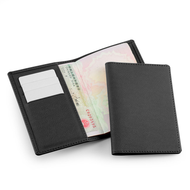 Promotional Black Passport Wallet In Recycled Como