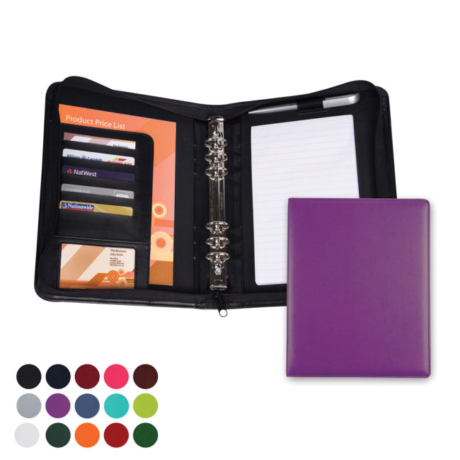 Promotional Zipped Six Ring Organiser In Belluno PU - Image 1