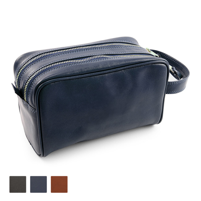 Promotional Accent SandRingham Nappa Leather Wash Bag