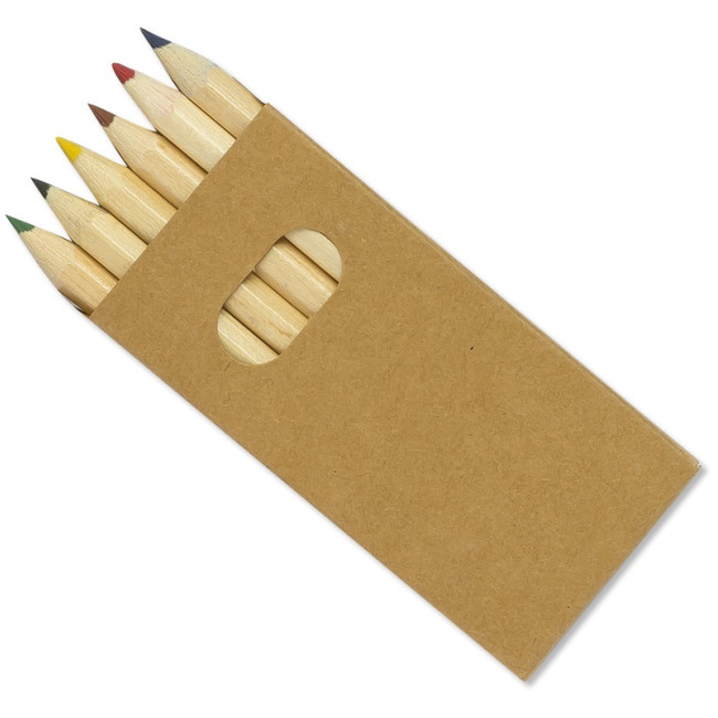 Promotional Colourworld Half Length Pencils Box 6 Natural