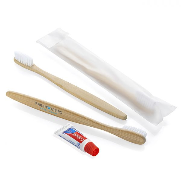 Promotional Bamboo Toothbrush and Colgate Toothpaste