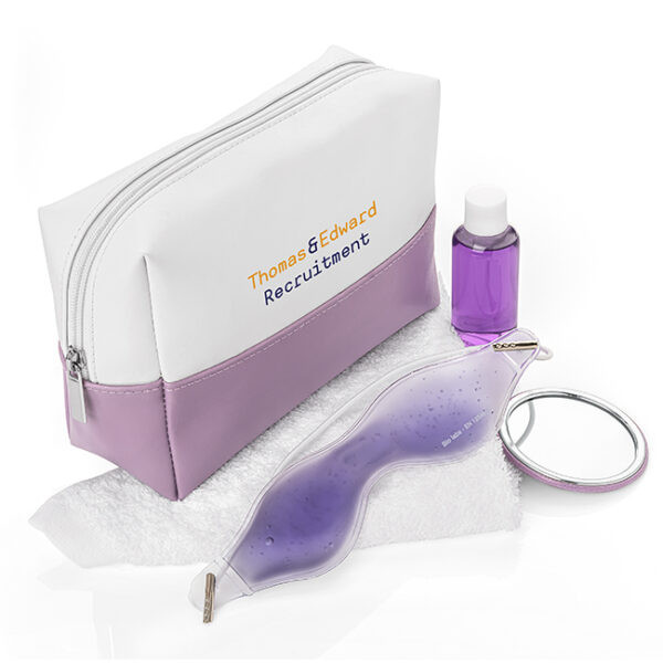 Promotional Wellbeing / Spa Set in a Purple and White Bag