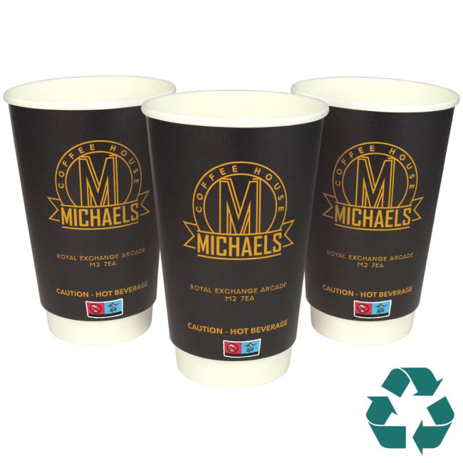 Promotional Recyclable Double Wall Paper Cup - Full Colour 455ml