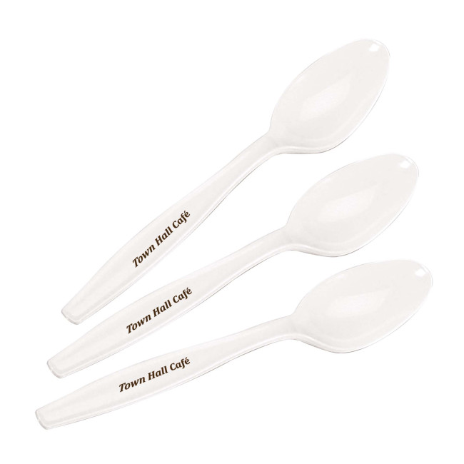 Promotional Disposable Plastic White Dessert Spoon