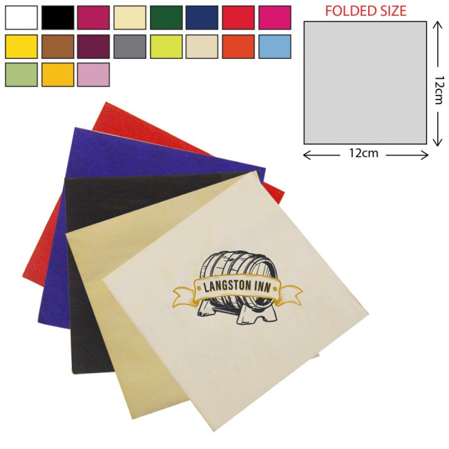 Promotional Coloured Cocktail Napkin 2Ply 25X25cm