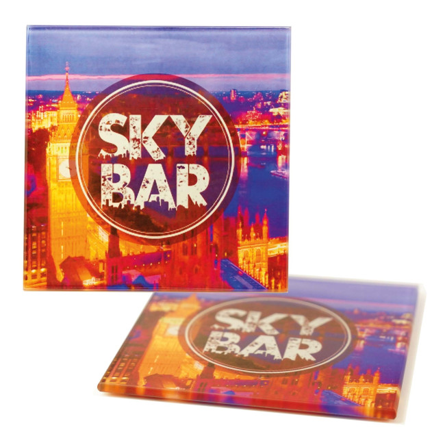 Promotional Square Glass Coasters 100x100mm