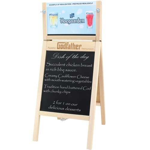 Promotional Table Top Menu A-Board With Changeable Top Insert