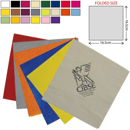 Promotional Coloured Lunch Napkin 3Ply 33 X 33cm