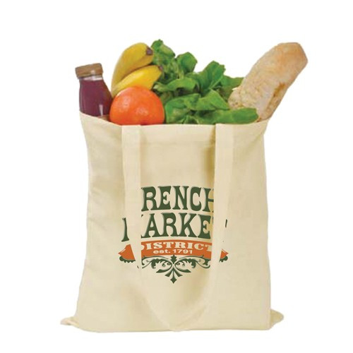 Promotional Natural 5oz Long Handled Cotton Shoppers