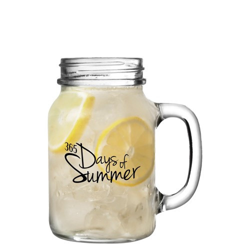 Promotional Glass Mason Jar With Handle 568ml