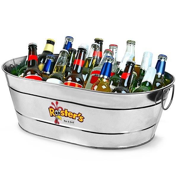 Promotional Galvanised Steel Oval Party Tub Bucket Large