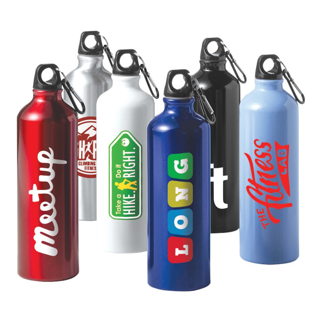 Promotional Aluminium Bottle With Carabiner 800ml