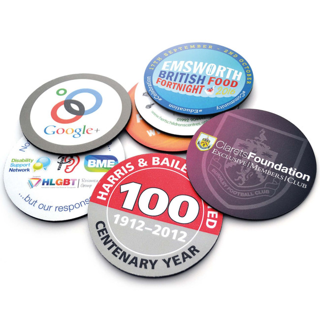 Promotional Circular Plastic Foam Backed Coaster