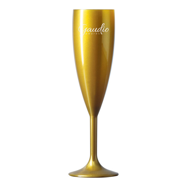 Promotional Reusable Gold Champagne Flute 187ml