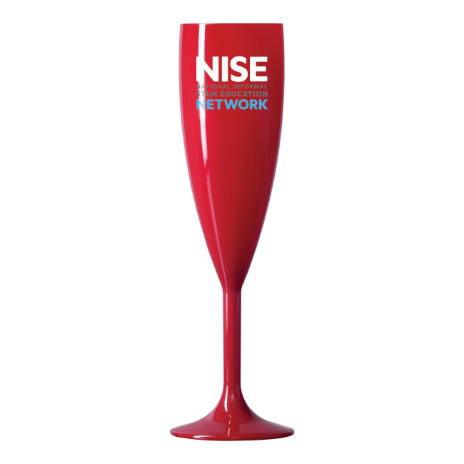 Promotional Reusable Red Champagne Flute 187ml