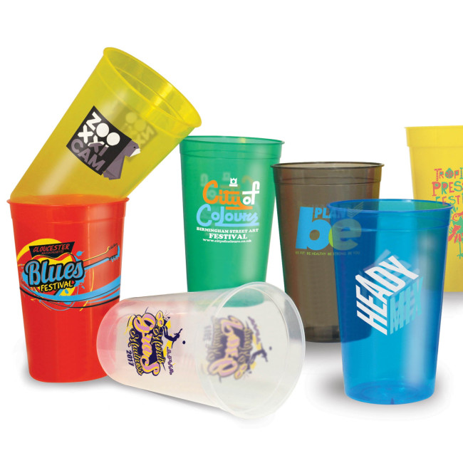 Promotional Plastic Translucent Stadium Cup Half Pint