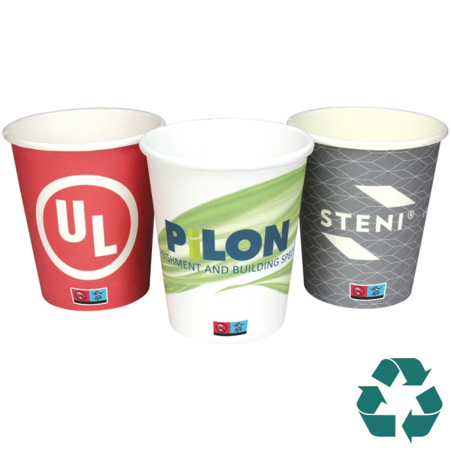 Promotional Recyclable Single Wall Paper Cup Full Colour 230ml