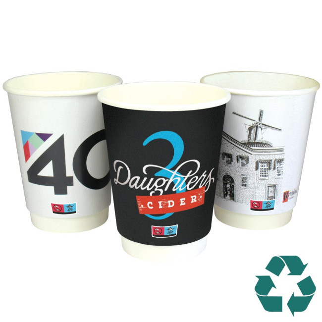 Promotional Recyclable Double Wall Paper Cup Full Colour 340ml