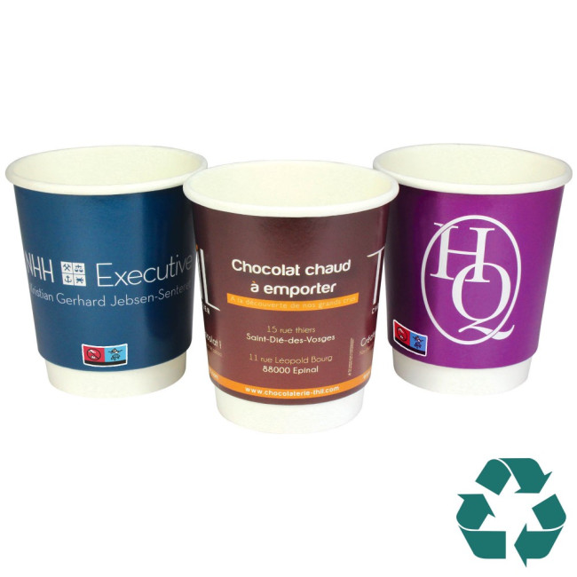 Promotional Recyclable Double Wall Paper Cup Full Colour 230ml