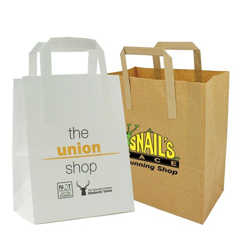 Promotional Small Flat Handle Paper Bag 22 X 18 X 8cm