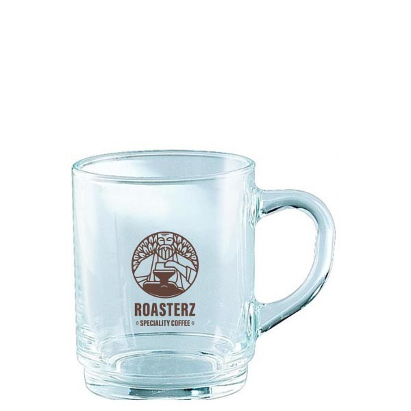 Promotional Bock Stacking Glass Coffee Mug 250ml