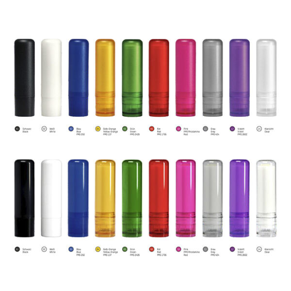 Promotional Lip Balm Stick White Polished Container & Cap 4.6g - Image 1