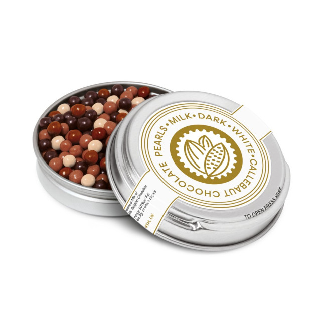 Promotional Caviar Tin Chocolate Pearls