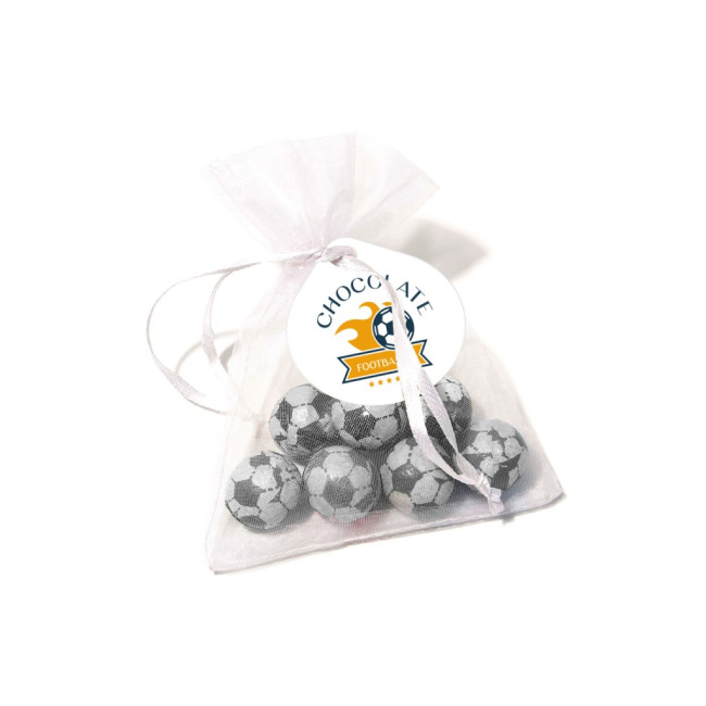 Promotional Organza Bag Chocolate Footballs - Image 2