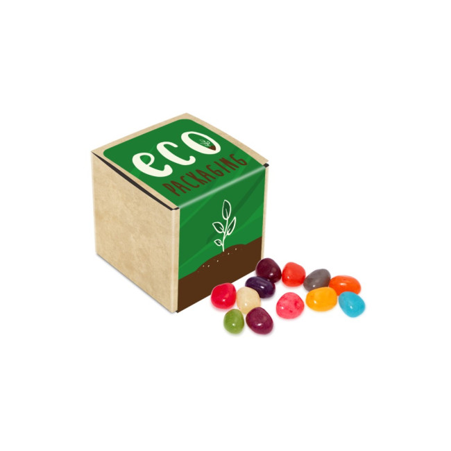 Promotional Eco Kraft Cube Jelly Bean Factory 50g