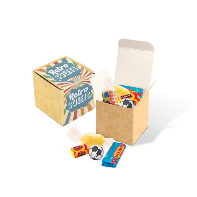 Promotional Eco Kraft Cube Retro Sweets