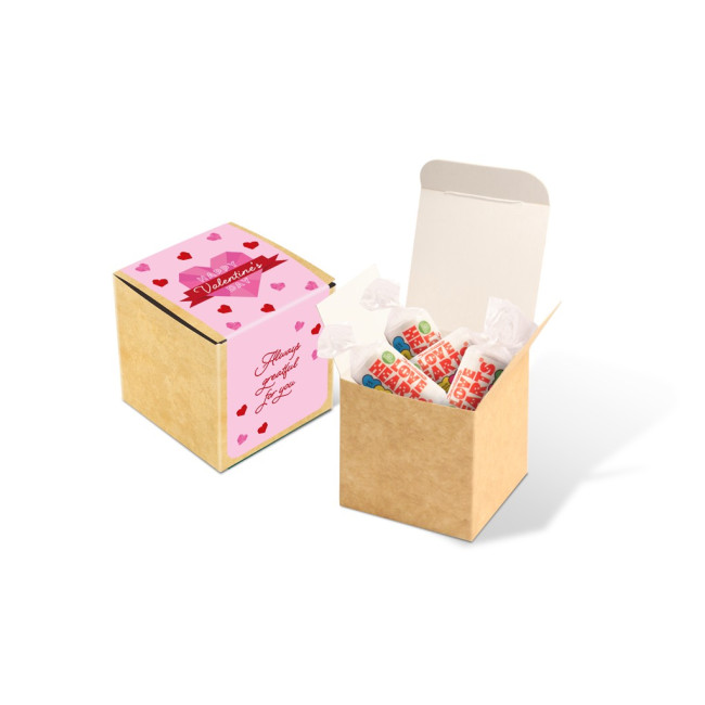 Promotional Eco Kraft Cube Love Hearts