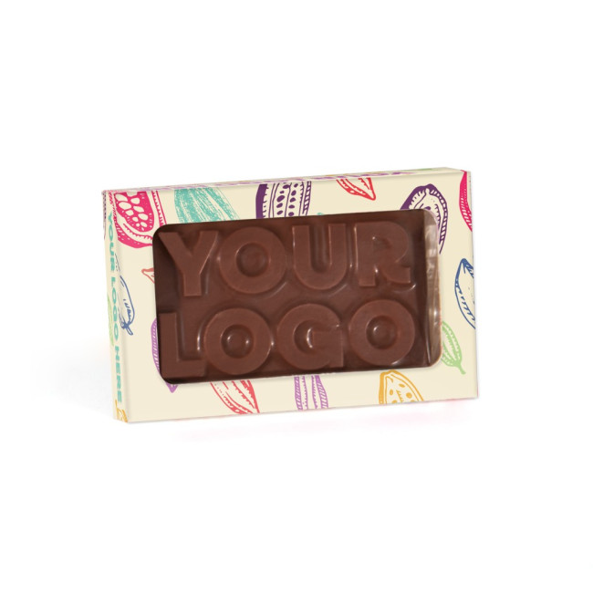 Promotional Eco Window Box Vegan 3D Bespoke Dark Chocolate Bar 71% Cocoa