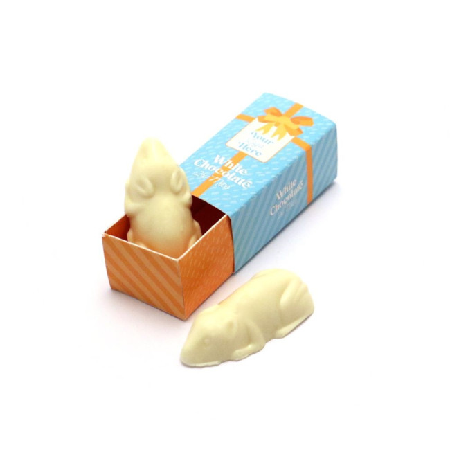 Promotional Winter Eco Mini Match Box White Chocolate Mice 32% cocoa x2