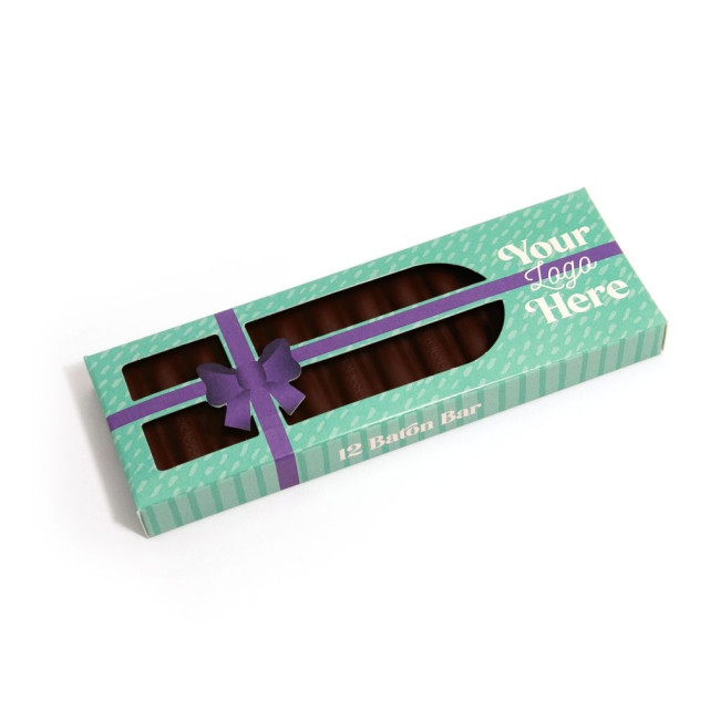 Promotional Winter Eco 12 Baton Bar Box Vegan Dark Chocolate Present Box 71% Cocoa