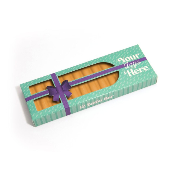 Promotional Winter Eco 12 Baton Bar Box Gold Chocolate Bar Present Box 32% Cocoa