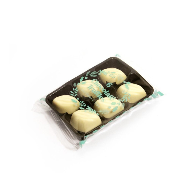 Promotional Winter Flow Wrapped Tray White Cookies & Cream Chocolate Truffles x6