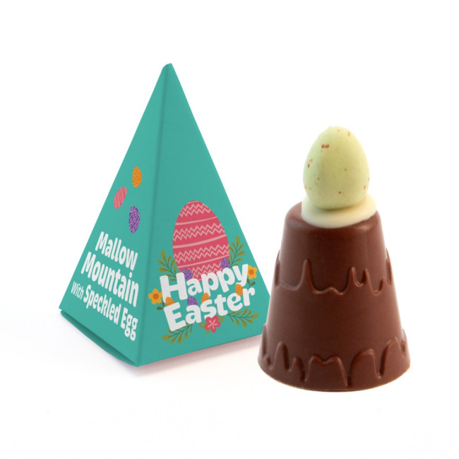 Promotional Easter Eco Pyramid Box Mallow Mountain with Speckled Egg