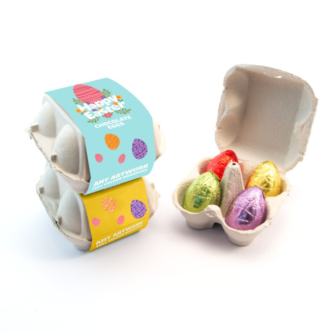 Promotional Easter Eco Egg Box Hollow Chocolate Eggs