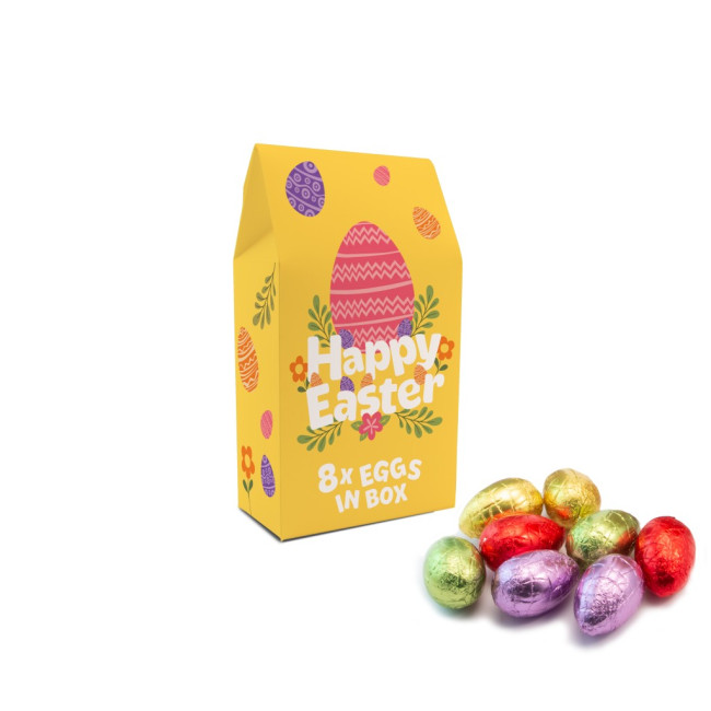 Promotional Easter Eco Hollow Chocolate Eggs x8