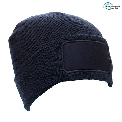 Promotional Recycled Rectangular Patch Beanie Hat - Image 2