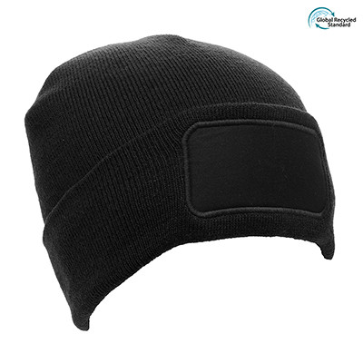 Promotional Recycled Rectangular Patch Beanie Hat - Image 3