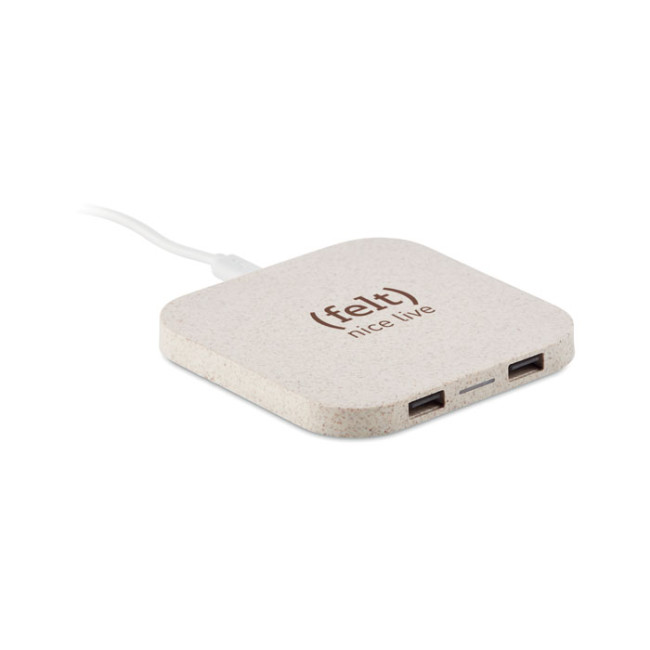 Promotional Wireless Charging Pad Wheat Straw/ABS 5W