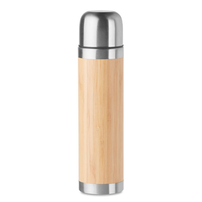 Promotional Double Wall Bamboo Cover Flask 400ml - Image 2