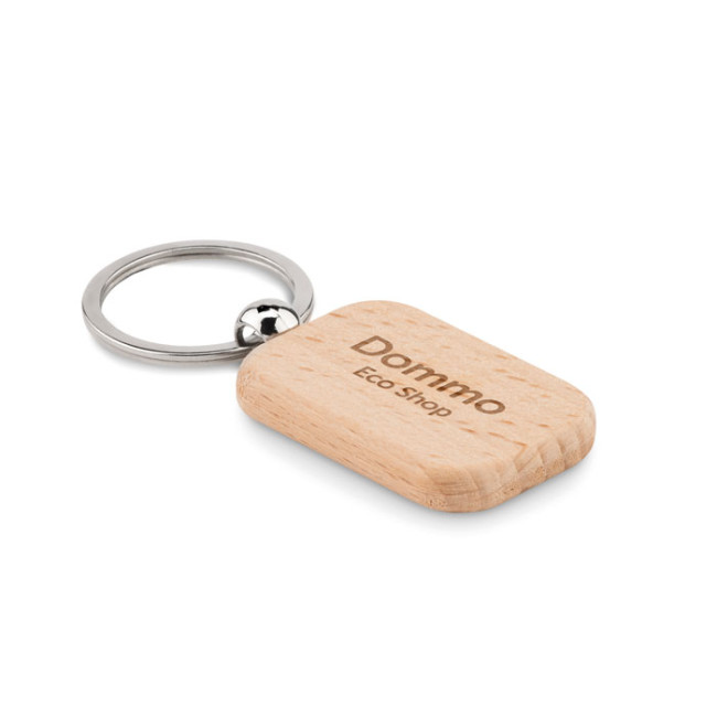 Promotional Rectangular Wooden Keyring