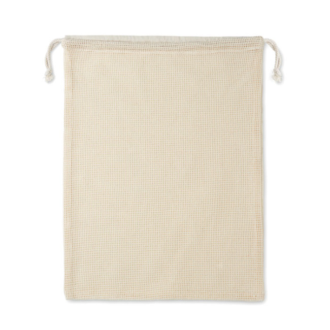 Promotional Re-usable Cotton Mesh Food Bag 140gr/m²