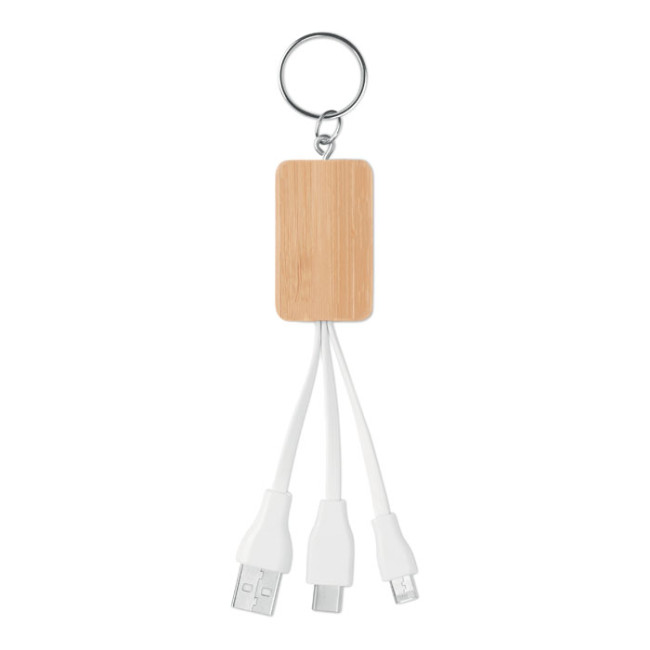 Promotional Bamboo 3-in-1 Cable