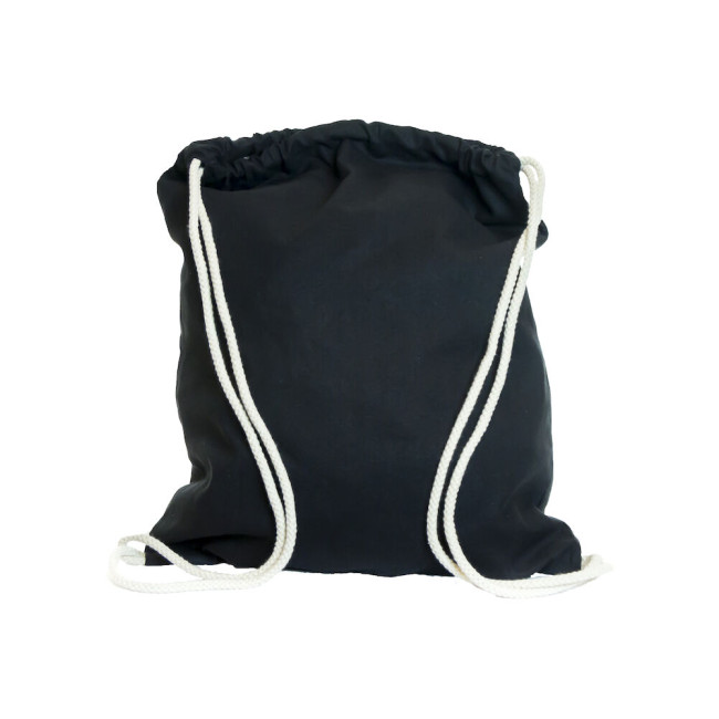 Promotional Black Cotton Drawsting Bag